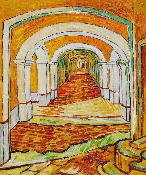 Corridor of Saint Paul Asylum in Saint Remy